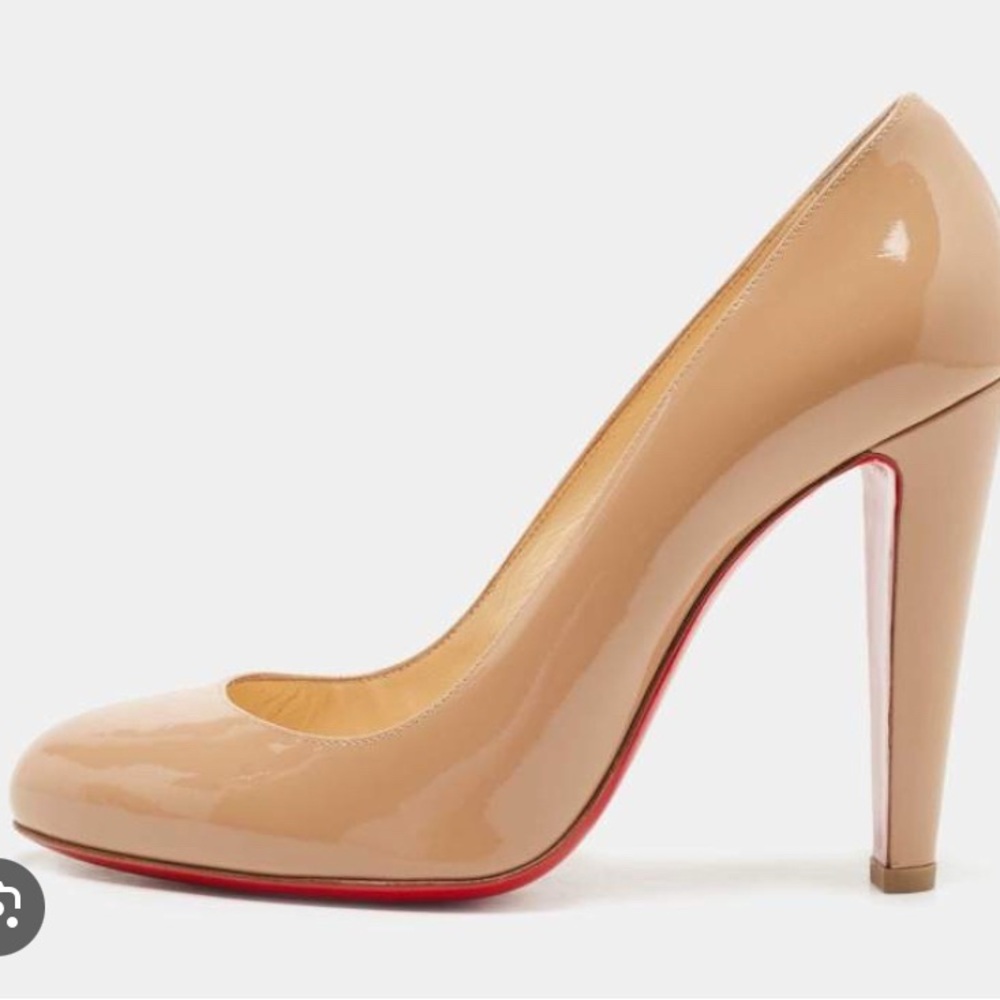 Christian Louboutin Cream and Red Stiletto Heels